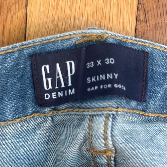 Stretchy Gap Skinny Jeans men’s 33/30 medium wash - Picture 3 of 5